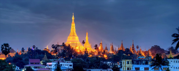 Vue de la pagode de Rangoon